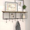 14"x32" Metal 4 Cubbies and 1 Shelf Wall Hook with 7 Hanger Black - Olivia & May - 4 of 4