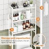 Simple Trending Over The Toilet Storage Rack with Toilet Paper Holder, Heavy Duty Metal 3 Tier Bathroom Organizer Shelf with 3 Hooks, White - 3 of 4
