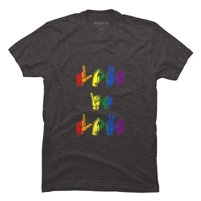 Adult Design By Humans Love Is Love Sign Language Pride By ToruSanogawa T-Shirt