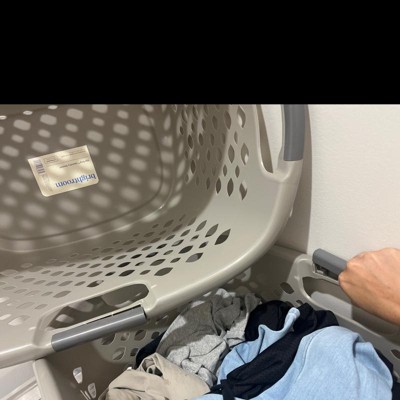 Scrunchable Round Laundry Hamper Blue Stitch Grid - Brightroom™