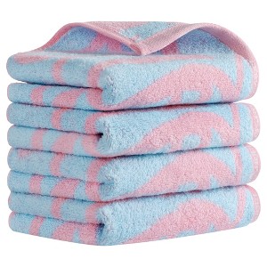 REGALWOVEN Pure Cotton Soft Absorbent Heart Love Pattern Bathroom Decorative Hand Towel 13 x 29 Inch - 1 of 4