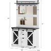 Hall Tree with Coat Rack and Shoe Storage Cubbies for Hallway, Entryway Furniture Mudroom Storage Cabinet with 3 Drawers and 2 Mirrors - 2 of 4
