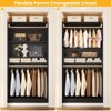 Aheaplus 36" Wooden Closet Organizer and Hangers, Freestanding Wardrobe with Hanging Rails and Adjustable Shelves - 3 of 4
