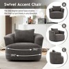 Kumasinova Modern 360° Swivel Chair, Upholstered Swivel Barrel Sofa Chair with a Throw Pillow for Living Room, Boucle Accent Chair, Rounded Armrests - 3 of 4