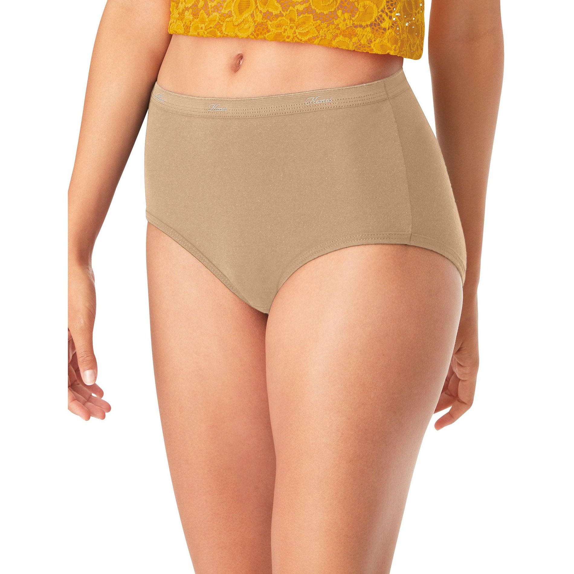 Hanes Women's Cotton Brief Underwear, Moisture-Wicking, 6-Pack Assorted 2 9