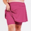 Calypsa Women's Plus Size Flared Mid-Thigh Swim Skirt With Bike Shorts - 3 of 4