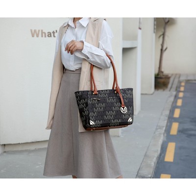 MKF Collection Lady II M Signature Large Tote, Small Tote & Wallet Set Vegan Leather, Stylish Women’s Handbag M Design by Mia K- Fuchsia — фото 3