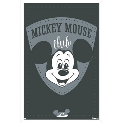 Trends International Disney 100th Anniversary - Mickey Mouse Club Framed  Wall Poster Prints White Framed Version 22.375