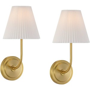 Possini Euro Design Possini Euro Nina 14" High Gold Plate Wall Sconce Set of 2 - 1 of 4