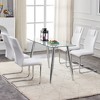 Modern Dining Chairs with Faux Leather Padded Seat Dining Living Room Chairs Upholstered Chair w/ Metal Legs Design for Living, Bedroom - 3 of 4
