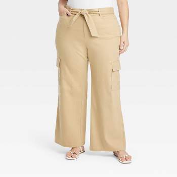 Ardene Regular Rise Parachute Pants in Beige, Size, 100% Cotton