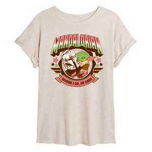 Women's - Star Wars - The Mandalorian Mando Collegiate Oversized Graphic T-Shirt - 1 of 4