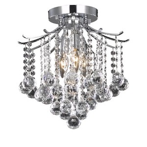 Elegant Lighting Amelia Collection Flush Mount D12in H12in Lt:3 Chrome Finish - 1 of 3