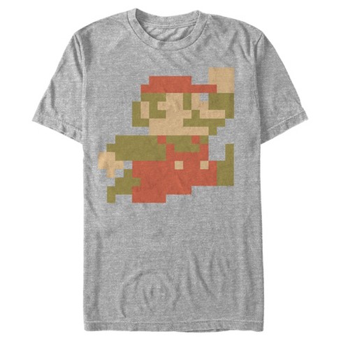 Men's Nintendo Small Mario Pixelated T-shirt - Athletic Heather - Large ...