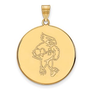 Black Bow Jewelry 10k Yellow Gold Iowa State Cyclones NCAA Extra Large Pendant - 1 of 3