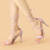 Allegra K Women's Solid Open Toe Lace Up Stiletto Sandals - 2 of 4