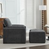 HYLEORY Chenille 36.41'' Accent Chair with Ottoman,Comfy Oversized Seat Lounge Chair Upholstered Armchair for Living Room Bedroom Office Apartment - 4 of 4
