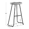 Set of 2 Bar Stools with Cane Backs and Beige Fabric Seats, Modern Design Style ,Upholstery , Dining Room - 4 of 4