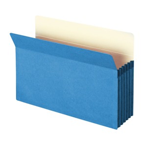 Smead File Pocket, Straight-Cut Tab, 5-1/4" Expansion, Legal Size, Blue, 10 per Box (74235) - 1 of 4