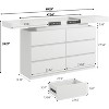 Dyonery modern 6-drawer dressing table - storage cabinet with LED lights, top sliding storage, bedroom, living room - 2 of 4