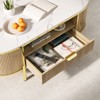 1 Piece of MDF Round Coffee Table – Features a Stylish Wavy Pattern for Decorative Appeal - 2 of 4