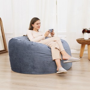 Big Huge Giant Bean Bag Chair for Adults, Memory Foam Bean Bag Chair with Machine Washable Plush Velvet Cover, Stuffed Sofa Chair, 4FT - 1 of 4