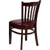 Emma and Oliver 2 Pack Vertical Slat Back Wooden Restaurant Chair - 3 of 4