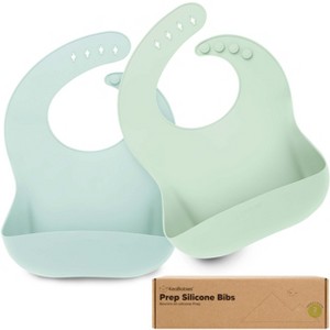 KeaBabies 2-Pack Silicone Bibs For Babies, Food Grade Silicone Baby Bibs for Eating, Feeding, Toddler Bibs, Boys, Girls - 1 of 4