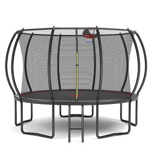 Jump Into Fun 12FT Trampoline Pumpkin With Basketball Board,Hoop, Ball, Inflatable, Ladder,Highly Galvanized Frame For Durability, Rust Resistance - 1 of 4