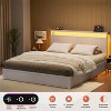 WOWLIVE Queen/Full/King Size Bed Frame with 4 Drawers, Modern bed with LED Light and Charging Station, Storage Headboard - 4 of 4