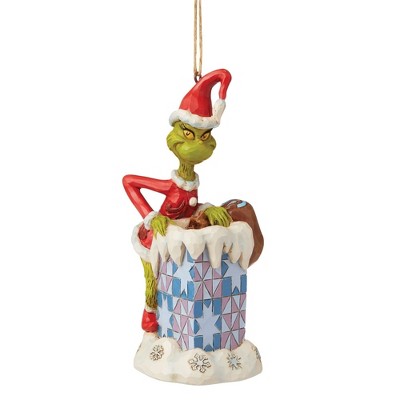 Jim Shore 5.25" Grinch Climbing In Chimney. Christmas Dr.Seuss Jim  -  Tree Ornaments