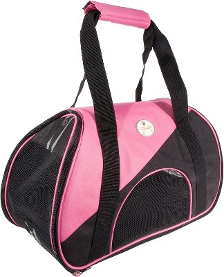 Pink and Black Airline Approved Soft Sided Pet Carrier