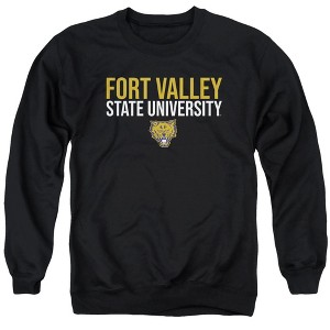 Fort Valley State University Official Stacked Adult Crewneck Sweatshirt, Black - 1 of 4