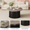 Small Spaces and Apartments Round Coffee Table with Metal Base, Mid Century Modern Design, 31.9" Fluted Center Table, Ideal - 4 of 4