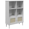 vidaXL Bookcase SENJA Rattan Look White 35.4 in.x13.8 in.x51.2 in. Solid Wood Pine - 2 of 4