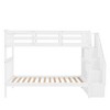 TiramisuBest Stairway Twin-Over-Twin Bunk Bed with Storage and Guard Rail, Gray ,Space-Saving Kids Bedroom Furniture - 4 of 4