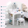Kids Vanity with Lighted Mirror, Little Girls Vanity with Adjustable LED Light, Drawer & Open Shelves for 3-9 Yrs Girls - 4 of 4