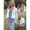 INSPIRE CHIC Women's Collarless 3/4 Sleeve Knit Lightweight Open Front Bolero Cropped Cardigan - 2 of 4