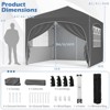 Gymax 10 X 10 FT Pop up Canopy Tent w/ Wheeled Bag Portable Foldable Outdoor Beach Sun Shelter Commercial Patio Party Event Tent Gray - 4 of 4