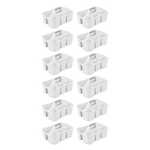 mDesign Plastic Shower Caddy Storage Organizer Utility Tote, Divided Basket  Bin - Metal Handle for Bathroom, Dorm, Kitchen, Holds Soap, Shampoo