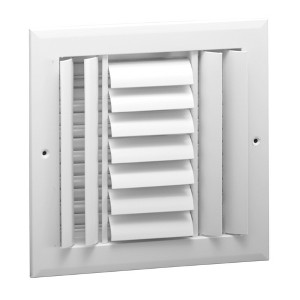 Hart & Cooley 10"x6" Aluminum Curved Blade Register, Multi-Shutter Damper, 3-Way - 1 of 4