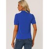 Allegra K Women's Peter Pan Collar Short Sleeve Button Front Work Shirt - 3 of 4