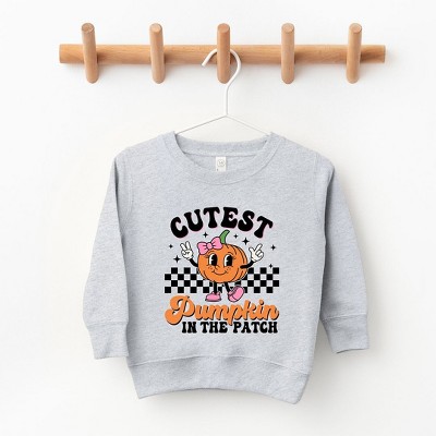 The Juniper Shop Cutest Pumpkin Checkered Toddler Graphic Sweatshirt