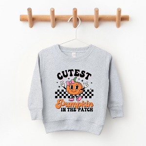 The Juniper Shop Cutest Pumpkin Checkered Toddler Graphic Sweatshirt - 1 of 3