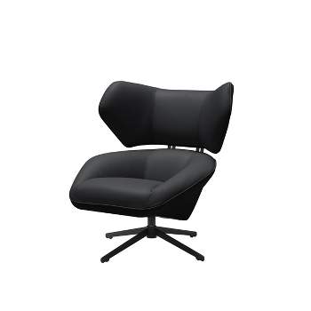 Coda 100% Top Grain Leather Swivel Chair Black - Abbyson Living