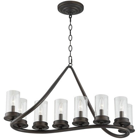 Franklin Iron Works Eldrige Bronze Faux Wood Pot Rack Linear