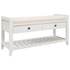FONTOI Shoe Rack with Cushioned Seat and Drawers, Shoe Racks with Sliding Drawers, Ridded Base, Handles, White, 14"*19.8"*39" - 4 of 4