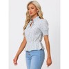 Allegra K Women's Summer Floral Print Ruffle Neck Short Sleeve Peplum Top - 2 of 4