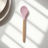 Unique Bargains Spoon Hand Wash Only Large Solid Spoon Silicone Wooden Handle 12.6" 1 Pc - 2 of 4