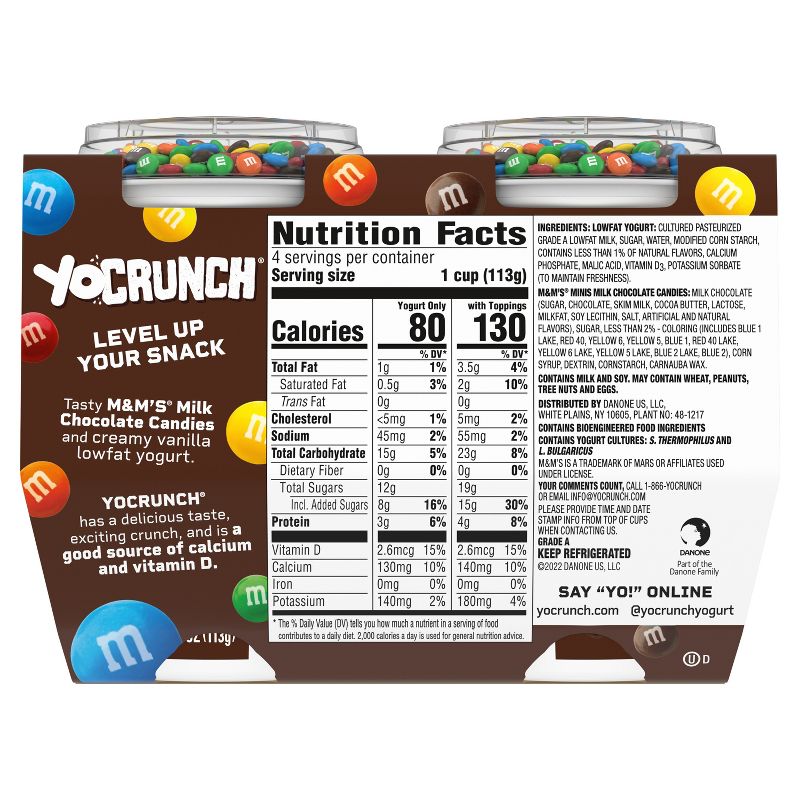 YoCrunch Low Fat Vanilla with M&#38;Ms Yogurt - 4ct/4oz Cups, 5 of 12